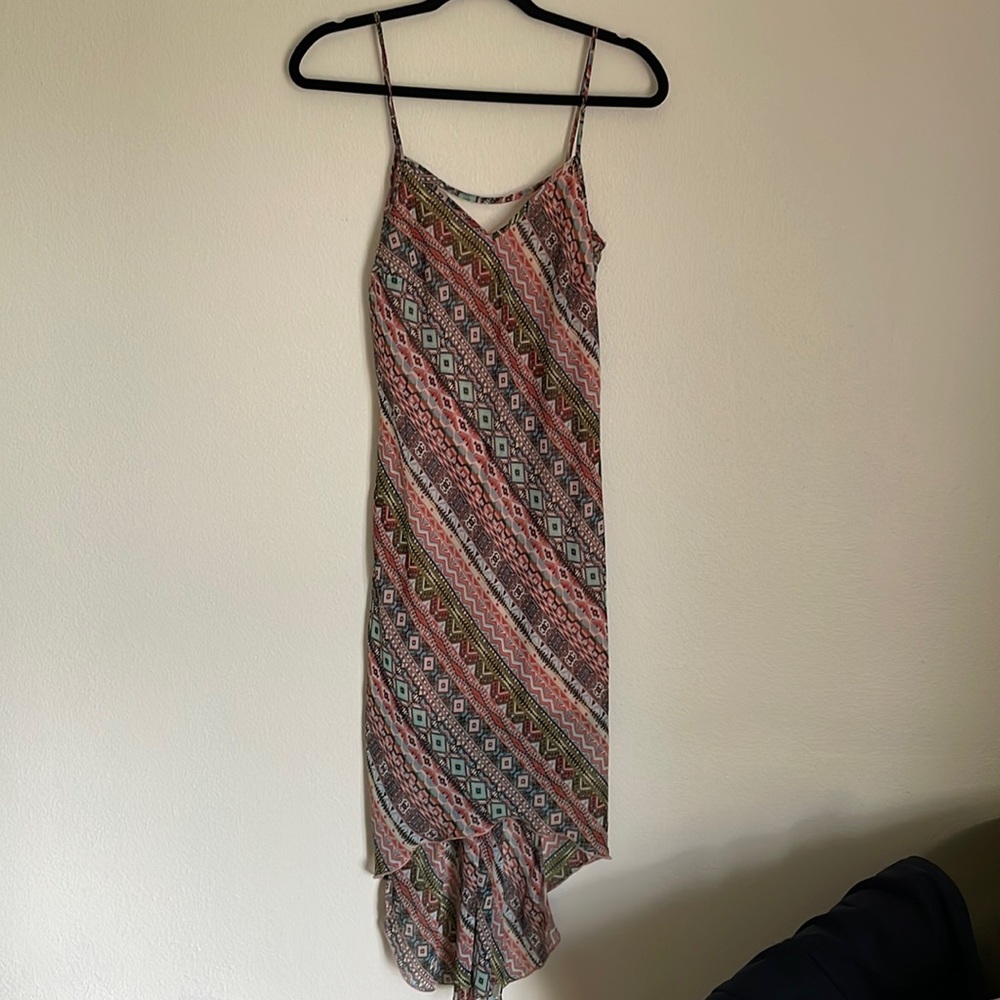 Medium Bailey Blue high low funky pattern dress
